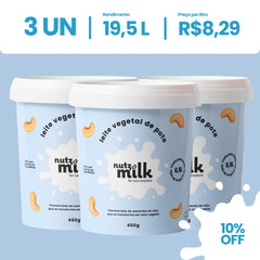 Kit 3 Unidades: Leite Vegetal NutzMilk® 19,5L - Concentrado de Castanha de Caju