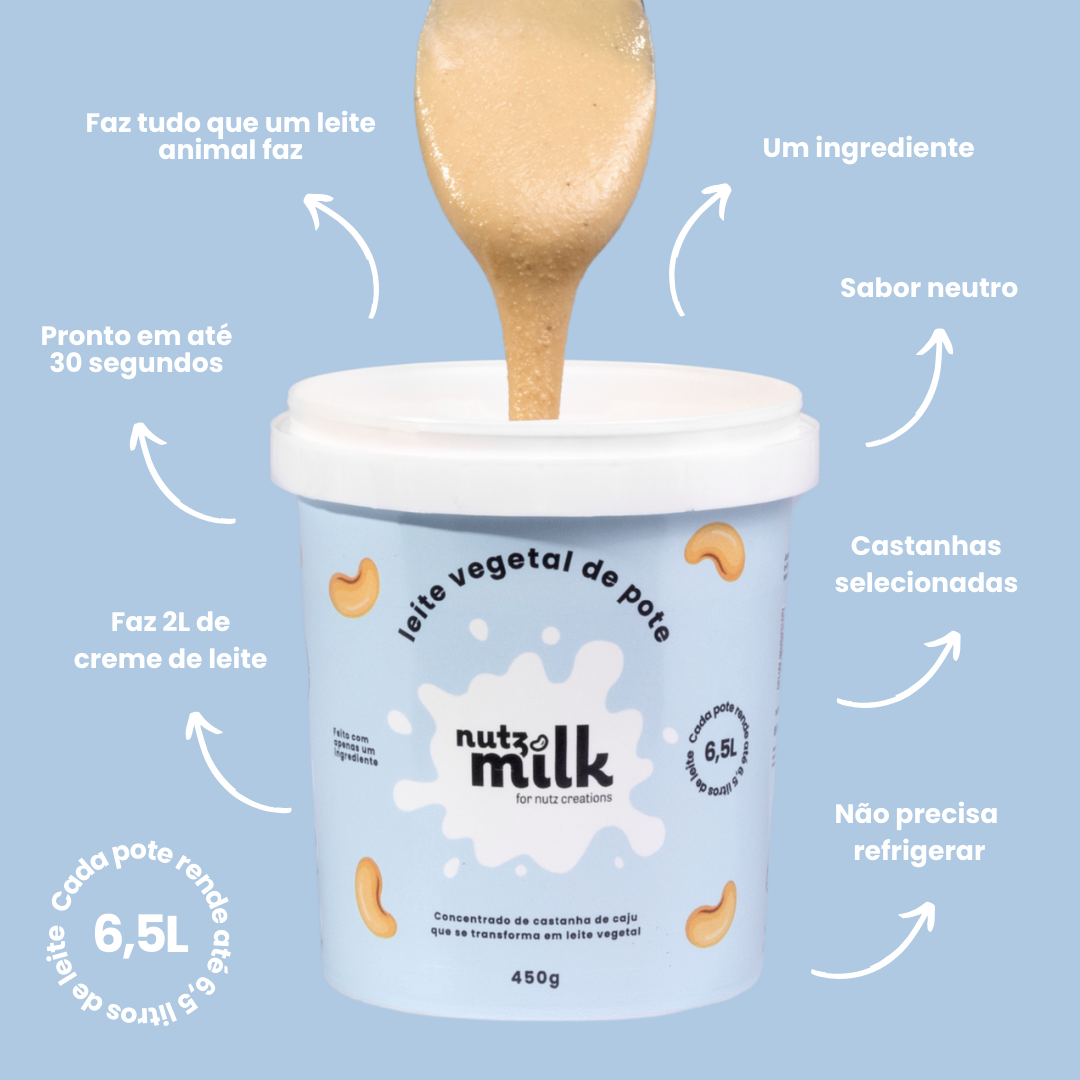 Kit 3 Unidades: Leite Vegetal NutzMilk® 19,5L - Concentrado de Castanha de Caju
