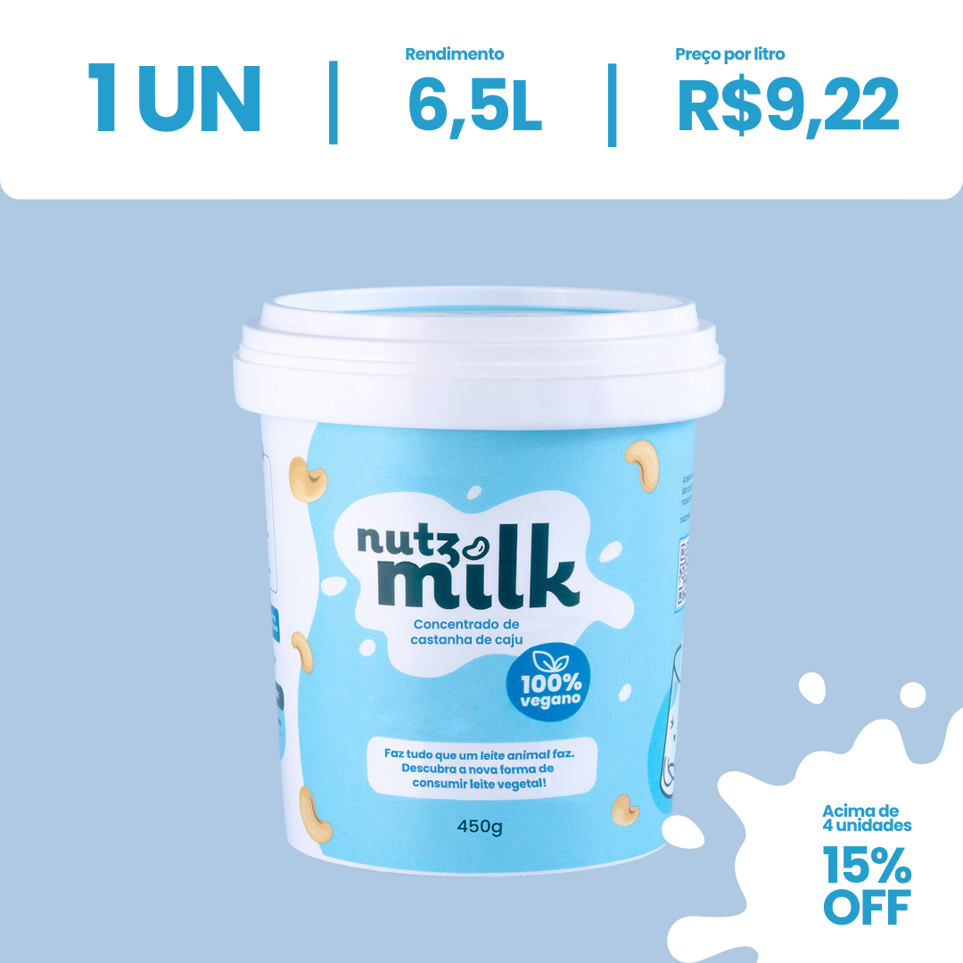 Leite Vegetal NutzMilk® 6,5L - Concentrado de Castanha de Caju