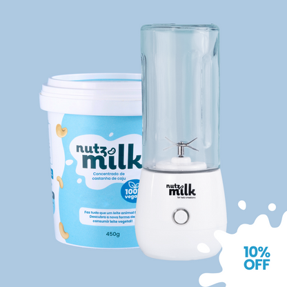 Kit 1 Mini Liquidificador NutzMilk® + 1 Unidade de Leite Vegetal NutzMilk® 6,5L