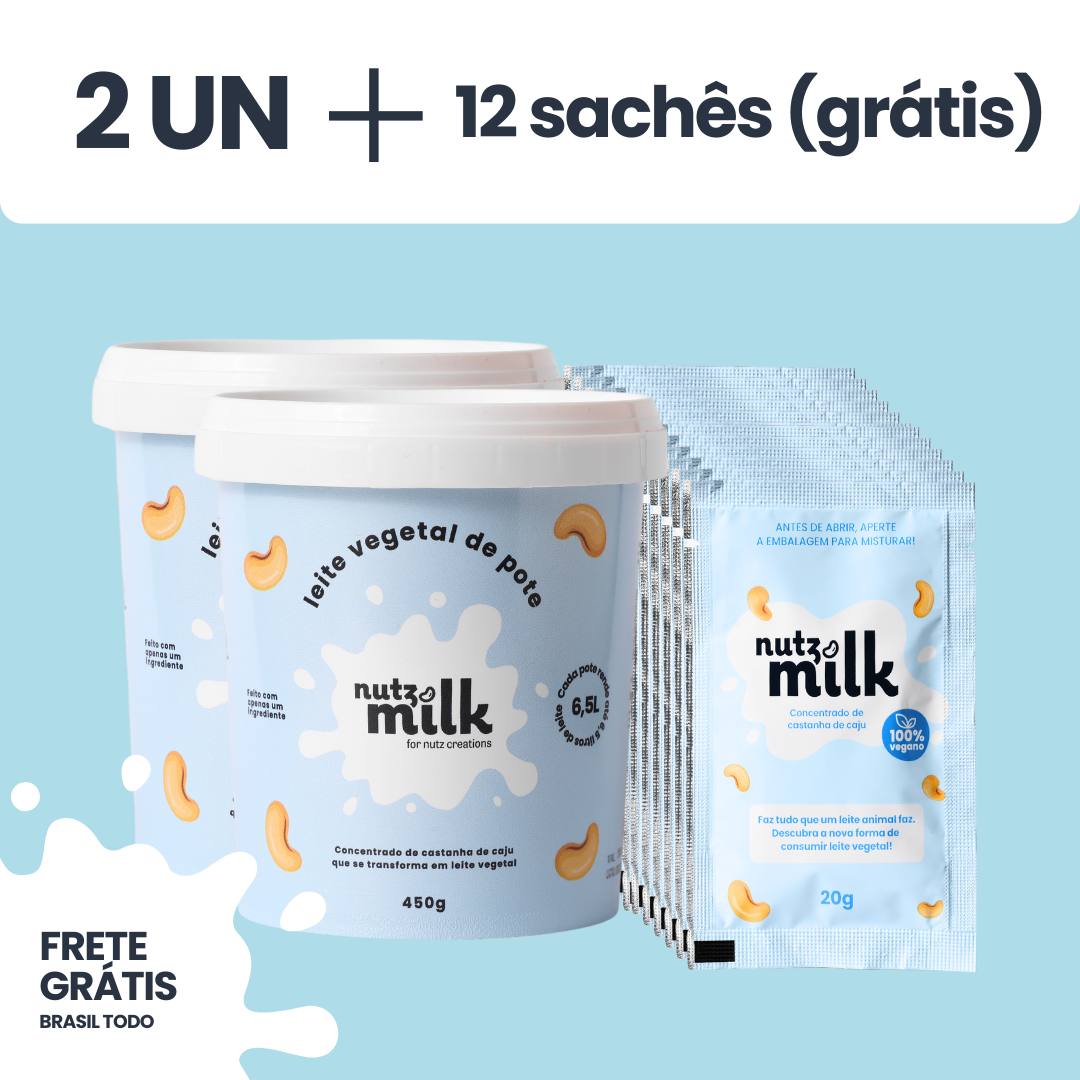 Kit 2 Unidades: Leite Vegetal NutzMilk® 13L - Concentrado de Castanha