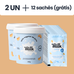 Kit 2 Unidades: Leite Vegetal NutzMilk® 13L - Concentrado de Castanha de Caju + 12 sachês (grátis)
