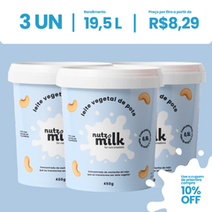 Kit 3 Unidades: Leite Vegetal NutzMilk® 19,5L - Concentrado de Castanha de Caju