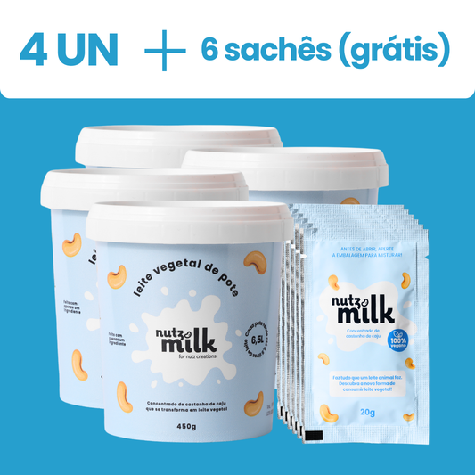 Kit 4 Unidades: Leite Vegetal NutzMilk® 26L - Concentrado de Castanha de Caju (Cópia)