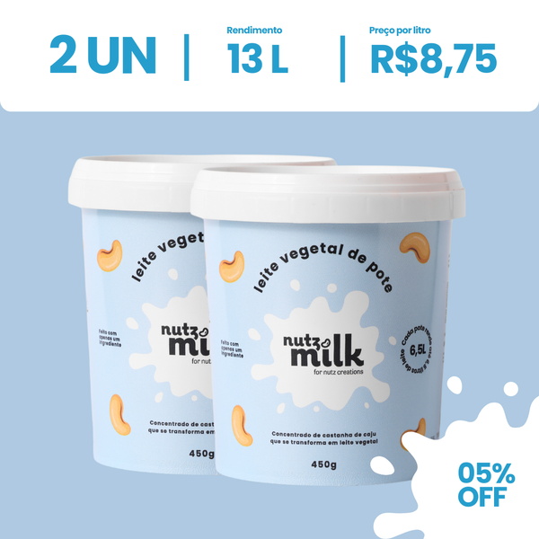 MILKSLIME様セット Kit 2 Unidades: Leite Vegetal NutzMilk® 13L - Concentrado de Castanha